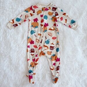Cozy Fall-Themed Baby Footie Pajamas